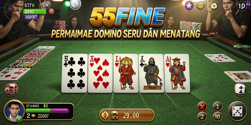 Screenshot gameplay <strong>55FIVE</strong> menampilkan keseruan bermain Domino.