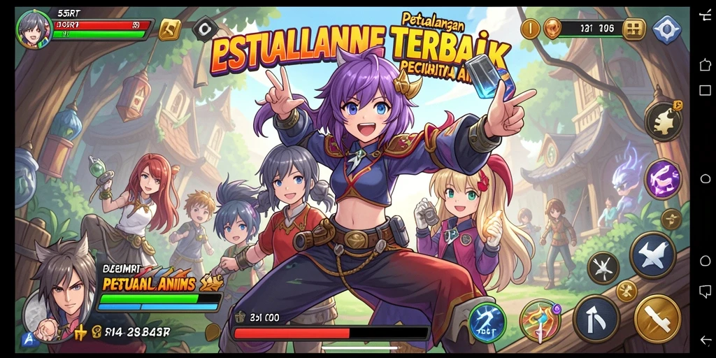 Tampilan gameplay dari 55RT yang penuh warna dan menakjubkan.