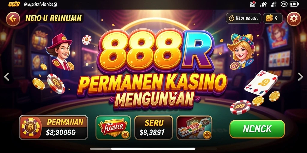 Tampilan gameplay Kasino yang mendebarkan dan interaktif dari 888R.