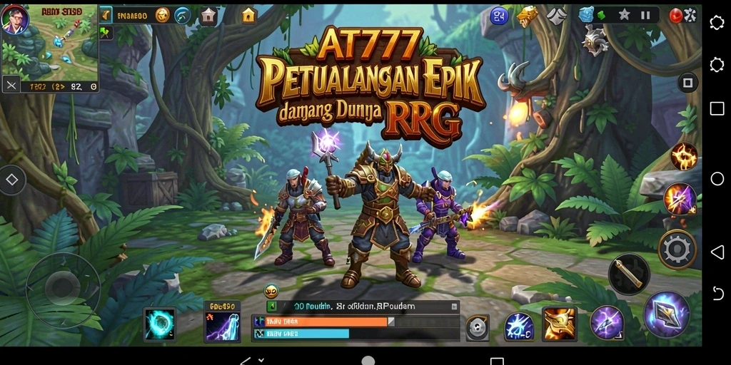 Tangkapan layar menampilkan aksi seru dan karakter dalam game RPG AT777.