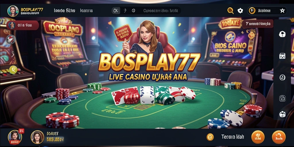 Tampilan gameplay seru di BOSPLAY77 dengan dealer langsung.