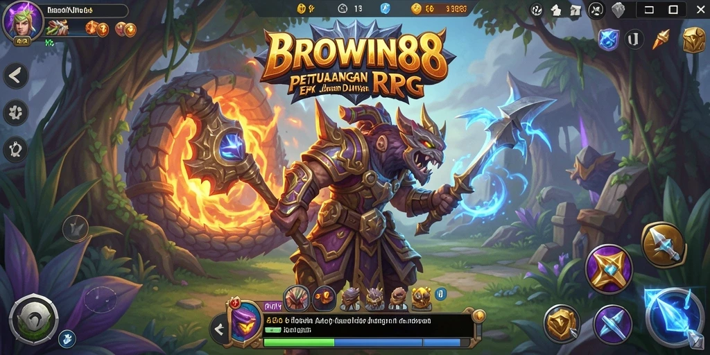 Tampilan menarik dari gameplay RPG dalam BROWIN88 dengan pertarungan yang seru.