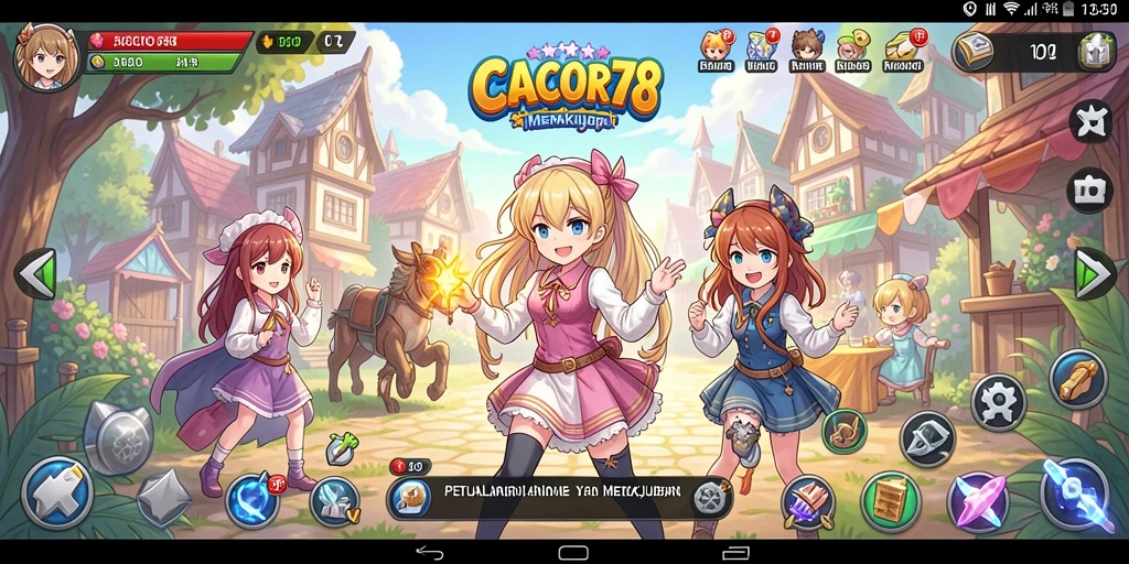 Gameplay seru CACOR78 dengan karakter anime unik.