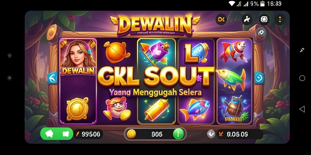 Screenshot DEWALIN menampilkan gameplay Slot yang mendebarkan dan penuh warna.