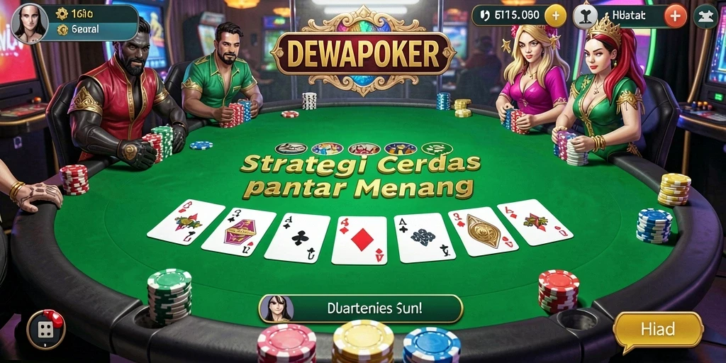 Tampilan gameplay DEWAPOKER yang menegangkan dan strategis.