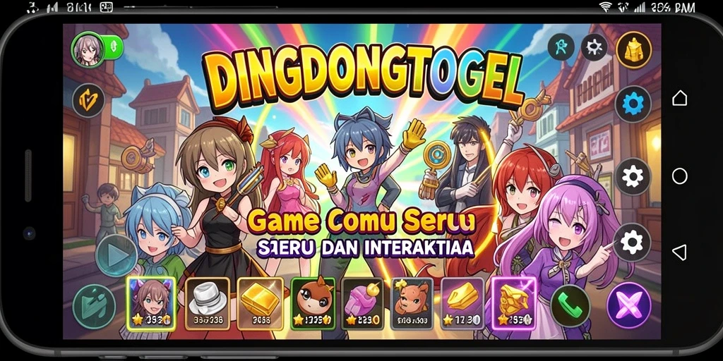 Tampilan gameplay DINGDONGTOGEL dengan karakter Anime yang beraksi.