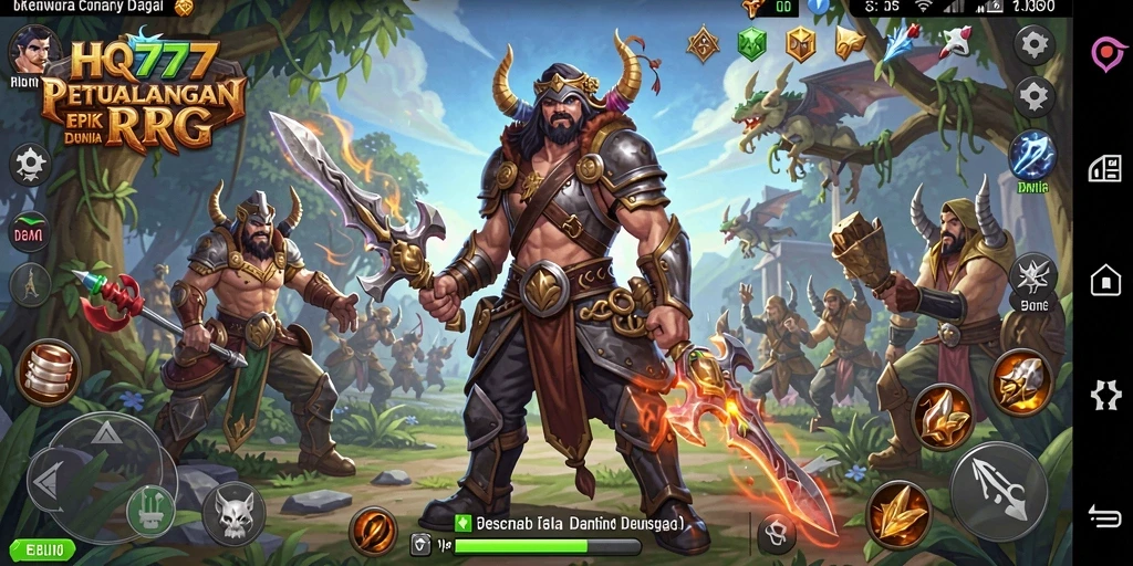 Tampilan gameplay mendalam dan karakter menarik di HQ777.