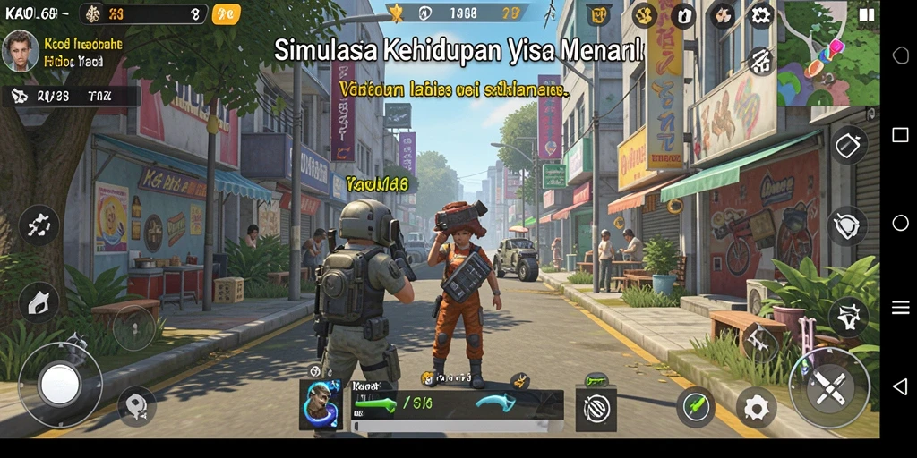 Screenshot KAOL68 menampilkan dunia simulasi yang indah dan penuh warna.