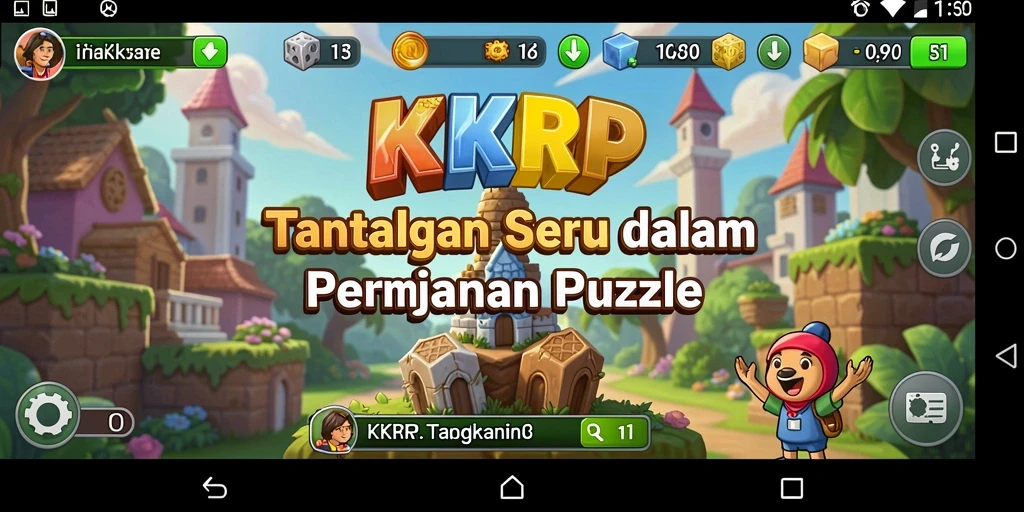 Tampilan seru gameplay dalam game Puzzle KKRP yang menantang.