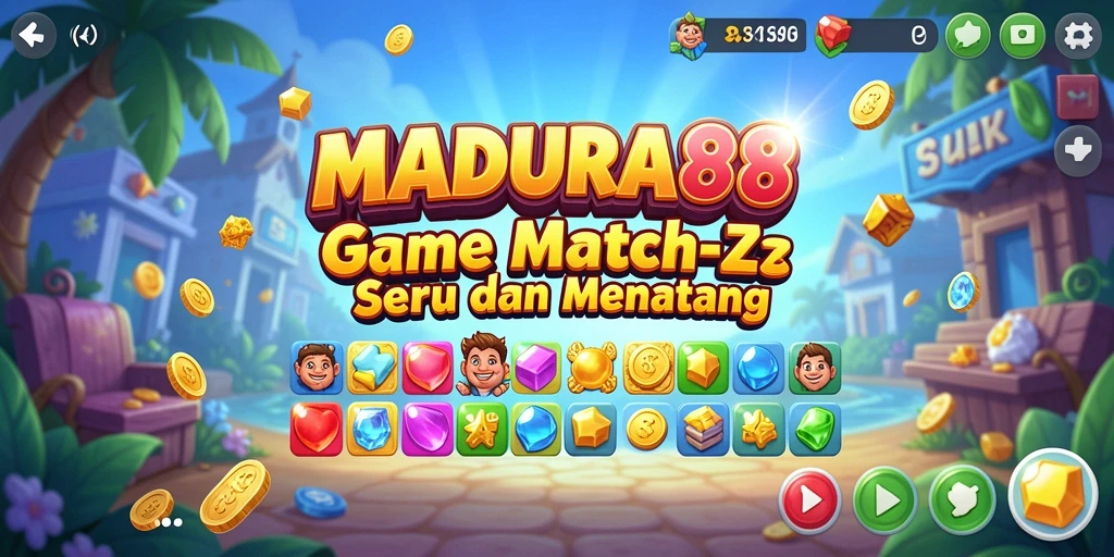 Tampilan gameplay Match-3 yang menarik di MADURA88.