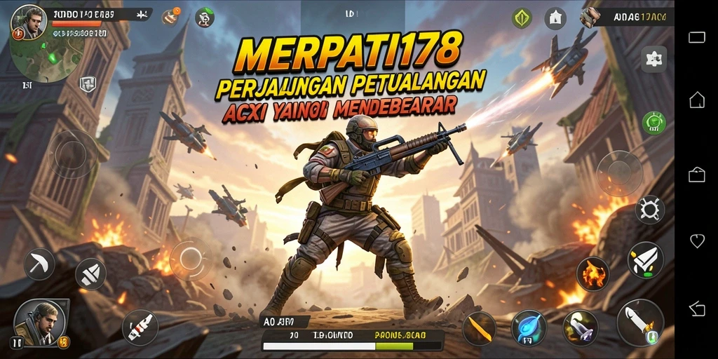 Screenshot gameplay menunjukkan aksi mendebarkan dalam MERPATI178.