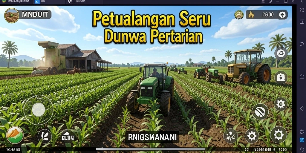 Tampilan gameplay MNDUIT yang seru saat bertani.