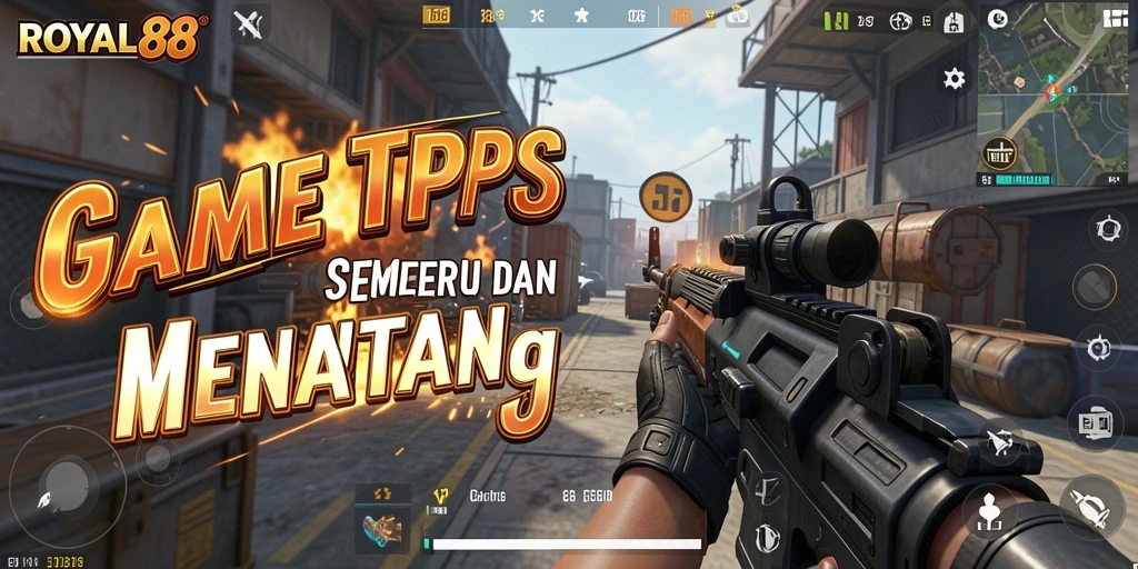 Screenshot gameplay ROYAL88 menampilkan aksi tembak-menembak yang intens.
