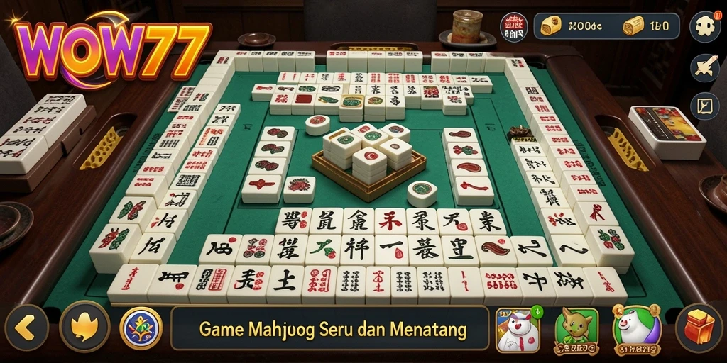 Tampilan gameplay WOW77 dengan tantangan Mahjong yang menarik.